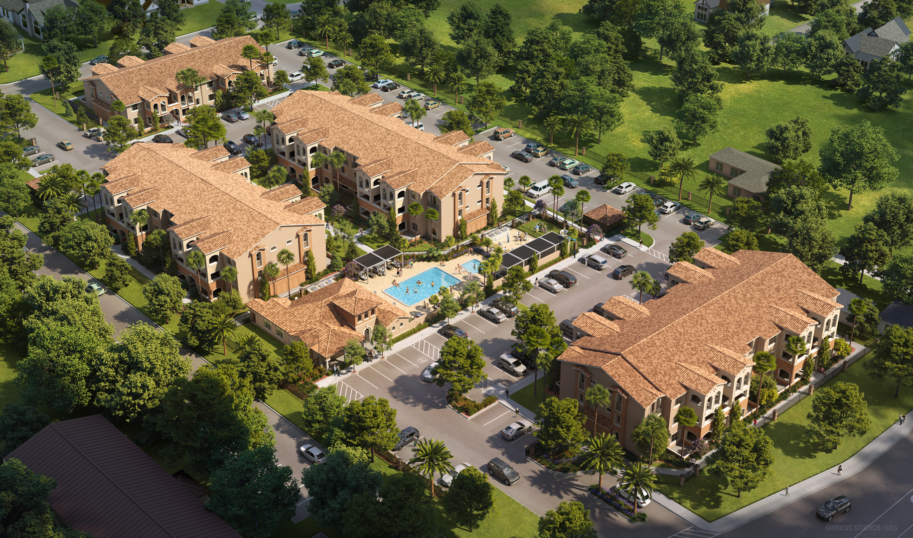 Flamingo Bay aerial rendering